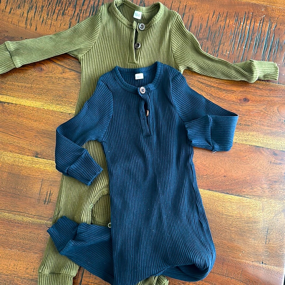 Baby Boy Henley Rompers Bundle Size 12M